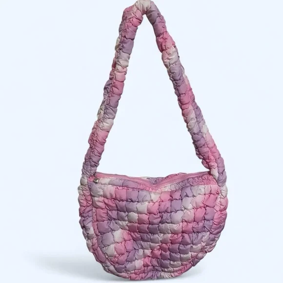 Women's Pink and Purple Quilted Bag - Picture 2 of 4